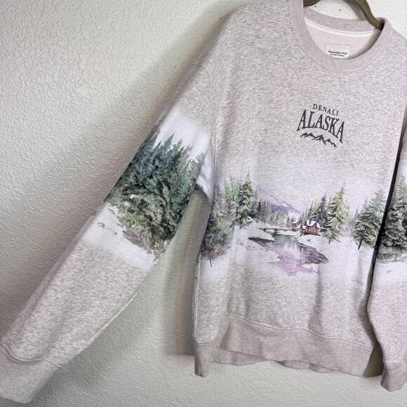 Abercrombie & Fitch Sweatshirt Womens Small Denali Alaska Scenic Sunday Crew - Picture 6 of 10